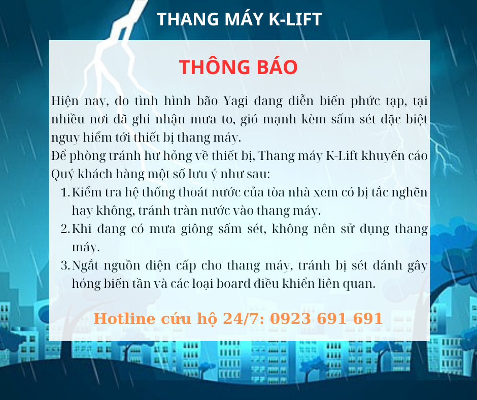 Bảo vệ thang máy mùa mưa bão