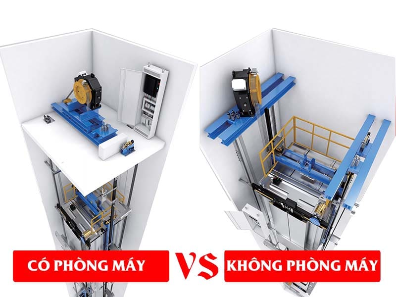 Lựa chọn thang máy có phòng máy hay không có phòng máy?