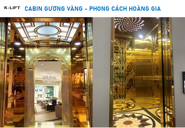 Thang máy inox gương vàng - đẳng cấp quý tộc